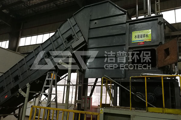 洗衣機破碎機生產線現場